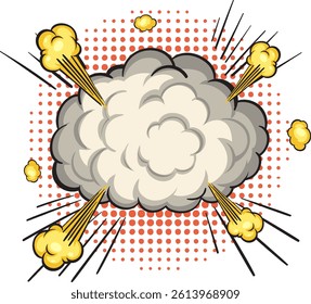 Vector illustration of comic style explosion cloud with dynamic effects