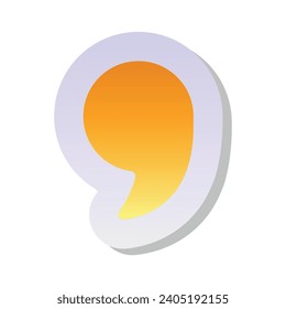 Vector illustration. Comma, character. Icon. Dialogue, emotions. Help. Answer. On a white isolated background. Simple accent. Volume. EPS10
