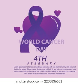 vector illustration to commemorate world cancer day 4 february suitable for banner, poster, web, social media post and others