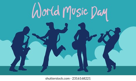 vector illustration to commemorate world music day held in June          