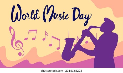 vector illustration to commemorate world music day held in June          