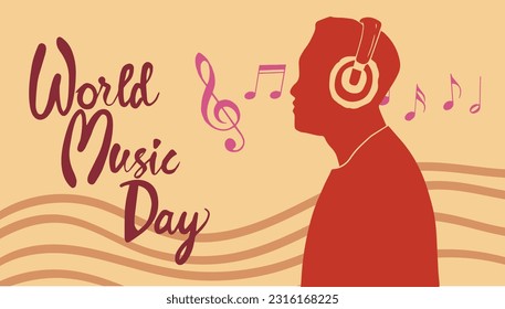 vector illustration to commemorate world music day held in June          