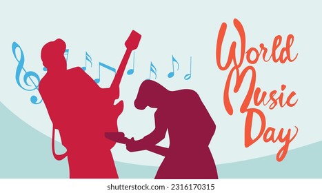 vector illustration to commemorate world music day held in June          