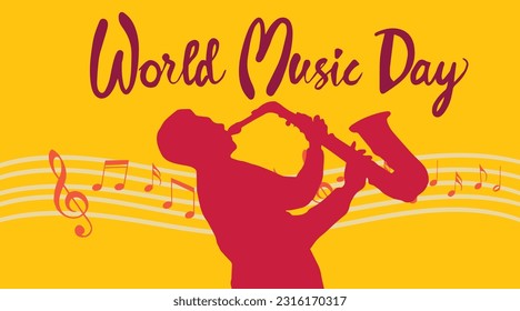 vector illustration to commemorate world music day held in June          