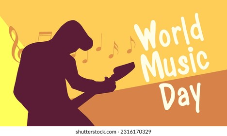 vector illustration to commemorate world music day held in June          
