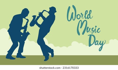 vector illustration to commemorate world music day held in June          