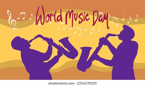 vector illustration to commemorate world music day held in June          