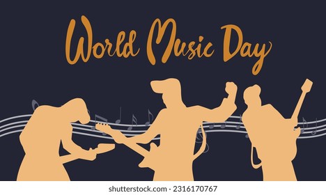 vector illustration to commemorate world music day held in June          
