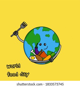 ilustración vectorial conmemorando el Día Mundial de la Alimentación el 16 de octubre