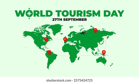 vector illustration commemorating world tourist day