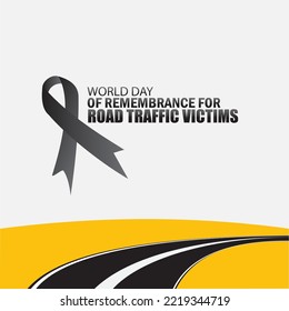 Vector illustration of the commemoration of the world's traffic victims day. Simple and elegant design