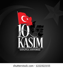 vector illustration. commemorative date November 10 death day Mustafa Kemal Ataturk 