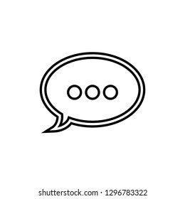 Vector illustration of comment icon, speech bubble icon with three dots.