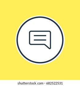 Vector Illustration Of Comment Outline. Beautiful Annex Element Also Can Be Used As Note Element.