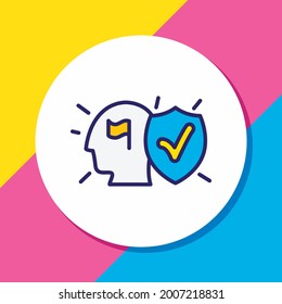 Vector illustration of commitment icon colored line. Beautiful emotions element also can be used as committal icon element.