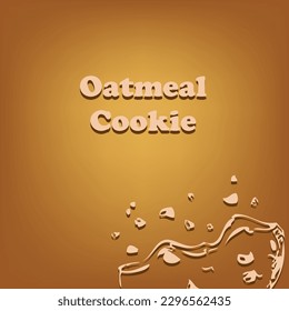 Vector illustration for common bakery treat Oatmeal Cookie