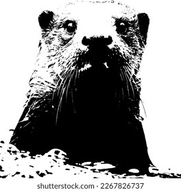 Vector illustration of Common Otter (Lutra lutra).