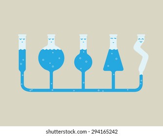 Vector illustration of Communicating Bulbs, social concept 