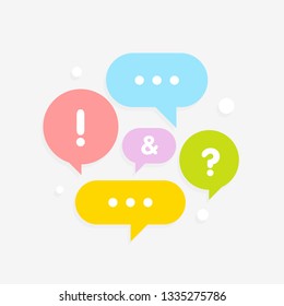 Vector illustration of a communication concept. Colorful dialog speech bubbles vector illustration.