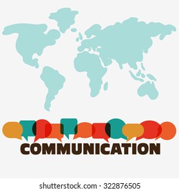 Vector Illustration Of A Communication Concept. The Word 