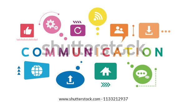 Vector Illustration Communication Concept Word Communication Stock ...