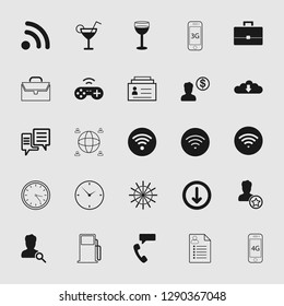 Vector illustration of communication icons set - phone wireless network sign symbols, computer illustrations. web icons, EPS10.