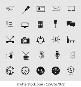 Vector illustration of communication icons set - phone wireless network sign symbols, computer illustrations. web icons, EPS10.