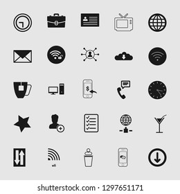 Vector illustration of communication icons set - phone wireless network sign symbols, computer illustrations.