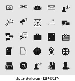 Vector illustration of communication icons set - phone wireless network sign symbols, computer illustrations.