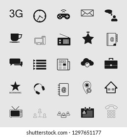 Vector illustration of communication icons set - phone wireless network sign symbols, computer illustrations.