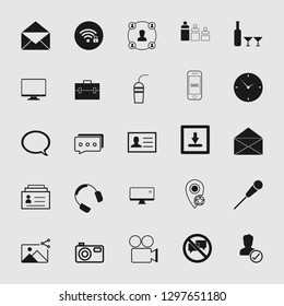 Vector illustration of communication icons set - phone wireless network sign symbols, computer illustrations.