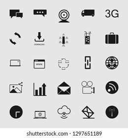 Vector illustration of communication icons set - phone wireless network sign symbols, computer illustrations.