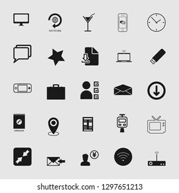 Vector illustration of communication icons set - phone wireless network sign symbols, computer illustrations.