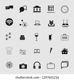 Vector illustration of communication icons set - phone wireless network sign symbols, computer illustrations.