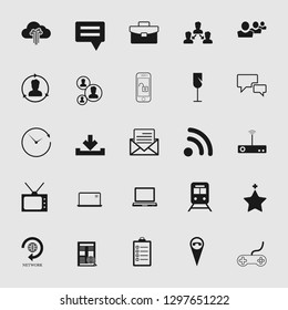 Vector illustration of communication icons set - phone wireless network sign symbols, computer illustrations.
