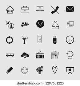Vector illustration of communication icons set - phone wireless network sign symbols, computer illustrations.