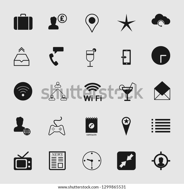 Vector\
illustration of communication icons set – phone, wireless, network,\
web, media and computer signs and\
symbols.