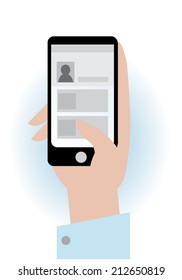 Vector illustration of communication in a social network