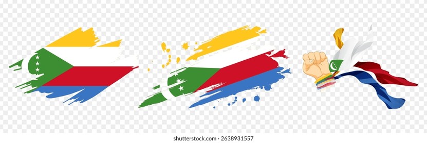 Vector illustration of Comoros flag composition on transparent background