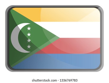 Vector illustration of Comoros flag on white background.