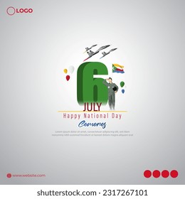 Vector illustration of Comoros National Day social media story feed mockup template