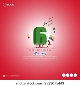 Vector illustration of Comoros National Day social media story feed mockup template