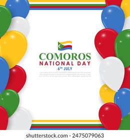 Vector illustration of Comoros National Day social media feed template