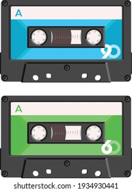 Vector illustration of compact audio cassette.