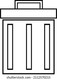 ilustración vectorial del icono del compartimento dibujado en blanco y negro