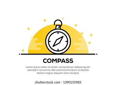 VECTOR ILLUSTRATION AND COMPASS ICON CONCEPT