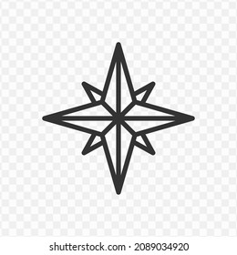 Vector illustration of compass icon in dark color and transparent background(png).