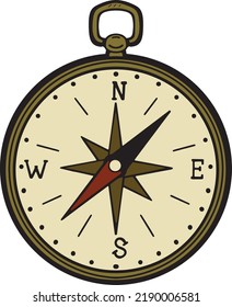 Vector Illustration, compass icon, flat design