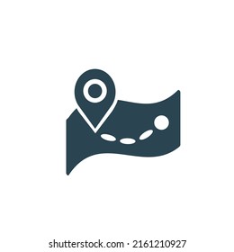 Vektorgrafik, Kompasssymbol-Position, Route, Reise und Camping. Flaches Design.