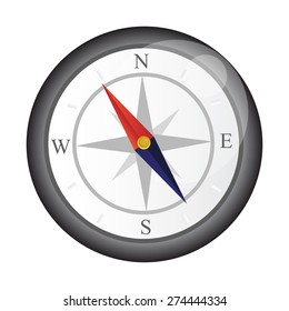 Vector illustration of Compass isolated on white background